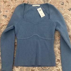 Women's Blue Long Sleeve Top